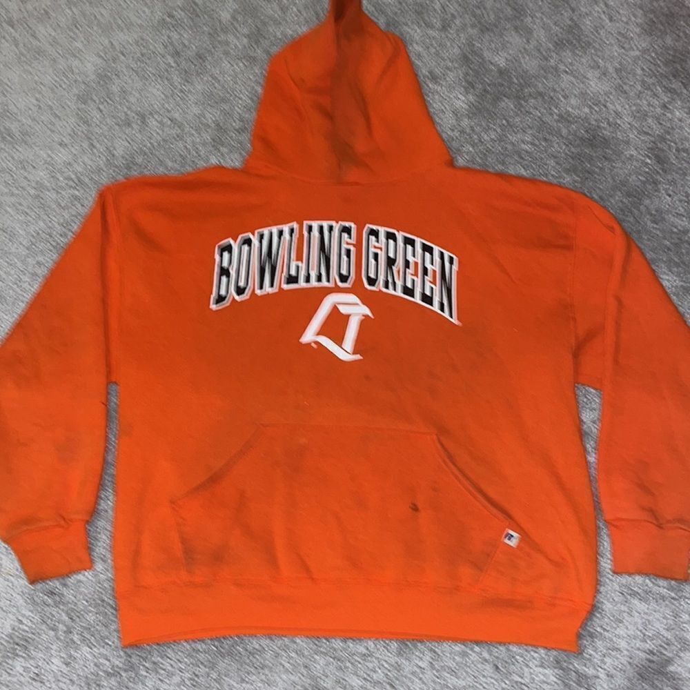 Big orange worn stained Bowling Green Falcons Hoodie hoodies jacket sweatshirt